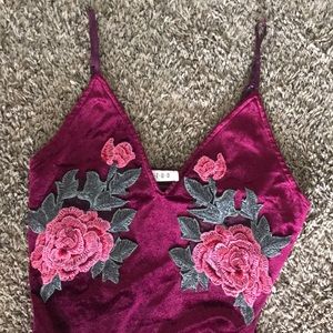 Rose-velvet midi dress ♥️